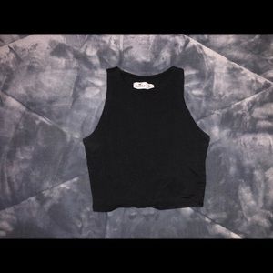black high neck crop top